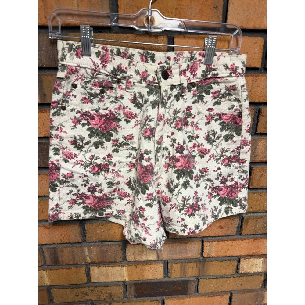 Vintage Merona Floral Denim High Waisted Shorts